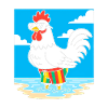 Summer chicken on the beach