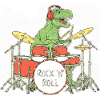 Illustration RocknRoll du batteur Dino