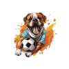 Bulldog Dog Football Team
