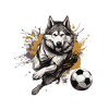 Husky Dog Football Team