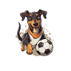 Doberman Dog Football Sports