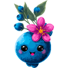 Blauer Beerenfreund mit Blüte