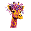 Giraffe Blütenkrone Farbexplosion