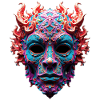 Ornate Fire Demon Mask