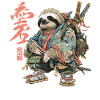 Sloth Samurai in Ukiyoe Armor