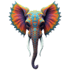Rainbow Ornate Elephant Head