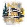 Villa moderne aquarelle