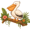 Funny Pelican Tropical Bird Cartoon Motif
