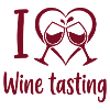 Wine tasting heart wine glasses
