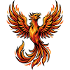 Majestic Fire Phoenix Mascot Rising Art