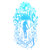Blumenrahmen-Mädchen Silhouette