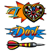 I Love Dart Dartboard Heart Motif