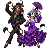 Wildebeest and zebra in spirited flamenco