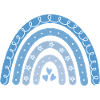 Boho Regenbogen blau