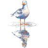Canard réflexe d’eau en aquarelle