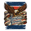 Eagle over flag ribbon American Samoa