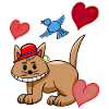 Heart Cat Cats Bird Kids