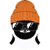Cool penguin with winter hat