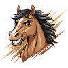Dynamic Cartoon Horse Head