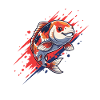 Koi-Splash Red Blue Style