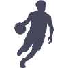 Basketball silhouette in jump
