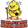 Wütendes Küken. Nerven Suchen