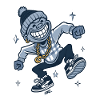 Grinning Rapper with Gold Chain
