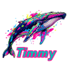 Neon Whale Timmy Graffiti