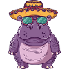 Nilpferd Lustig Sombrero