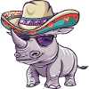 Rhino Funny Sombrero
