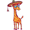 Giraffe Funny Sombrero