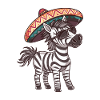 Zebra Comic Funny Sombrero