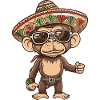 Affe Comic Lustig Sombrero