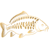 Karpfenfisch minimalistisches Angeldesign