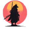 Wolf Sunset Samurai Rider