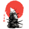Wolf Samurai under Crimson Sun