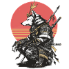 Wolf Samurai in Sunset Armor