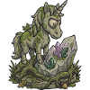 Lustiges Stein-Einhorn-Statuen-Moos-Fantasy-Design