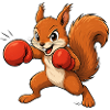 Boxing Squirrel Cartoon Fun Motif