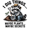 Raccoon Gardener Digging for Plants