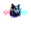 Russian Blue Cat Heartline