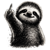 Freches Faultier Mittelfinger