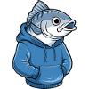 Funny Angler Fish With Hoodie Cartoon