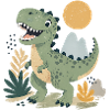 Dinosaure joyeux au soleil