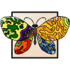 Mehrfarbiger psyedelischer Schmetterling