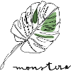Green Leaf Fragment Sketch Style Monstera