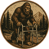 Bigfoot Vieux Déambulateur Humour Rétro