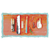 Sea art on terracotta Beachgift flotsam