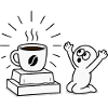 Kaffeebecher Freude Comicdesign