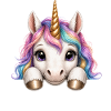 Einhorn mit Regenbogenmähne
